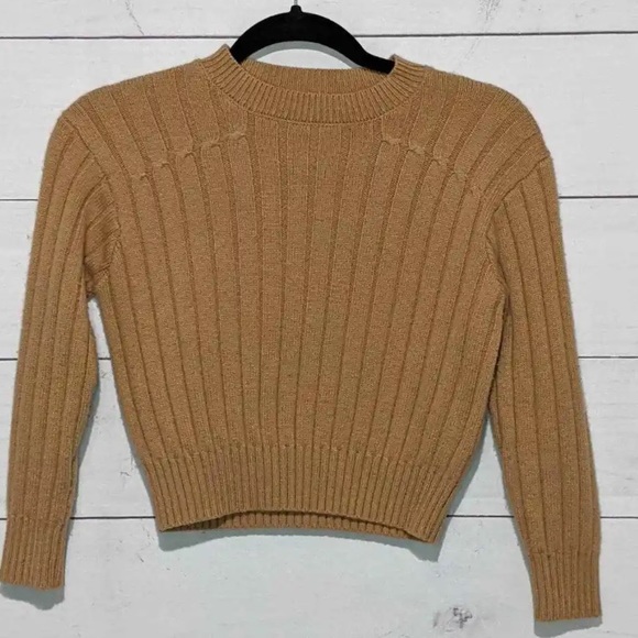 Tome ribbed cropped neautral Crewneck sweater size XS - Picture 11 of 11